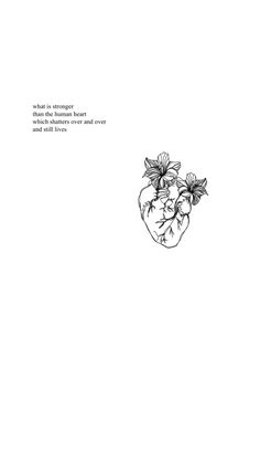 a drawing of a heart with flowers on it