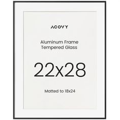 a black and white frame with the numbers 22x 28cm