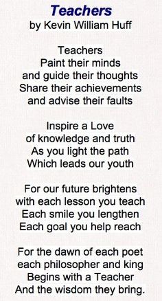 a poem written in blue and white with the words teachers by kenn william hurtf