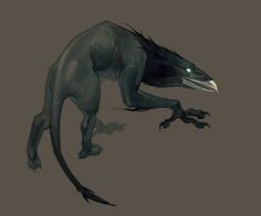 a black creature with long legs and claws