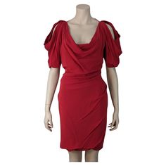 By Vivienne Westwood - Mini dress featuring draped detailing, square neckline and open puff sleeves. Size Fits XS, S Tag label top S Colors : Red Content : 100% viscose Condition : 9/10 Like new Made in Italy. VWD0053 Cherry Red Dress, Cocktail Dress Red, S Tag, Open Sleeve, Button Up Dress, Mini Cocktail Dress, Red Mini Dress, Square Necklines, Cherry Red