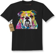 Etsy Kid's Rainbow Bulldog Shirt Printed Youth Abstract Psychedelic Dog T-shirt #1223 Pretty Little Liars Outfits, Galaxy Shirt, Bulldog Shirt, Dog Apparel