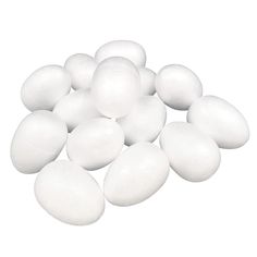 white plastic eggs on a white background with clippings for text or logo design