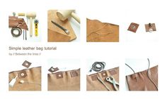 the instructions for how to make a simple leather bag