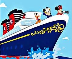 an image of mickey mouse and friends on a cruise ship