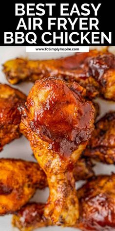 closeup of a bbq chicken drumsticks cooked in an air fryer. Air Fryer Chicken Leg Recipe, Air Fryer Chicken Drumsticks, Air Fryer Bbq Chicken, Bbq Chicken Drumsticks, Fried Chicken Drumsticks, Potato Cubes, Bbq Chicken Legs, Bbq Chicken Thighs, Bbq Recipe