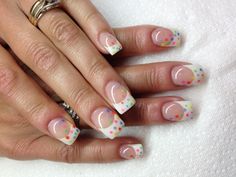 Gel nails with hand drawn design using gel By Melissa Fox Tacky Nails, New Nail Ideas, Wedding Day Nails, Colorful Nail Designs, Nails And Makeup, Gel Nail Designs