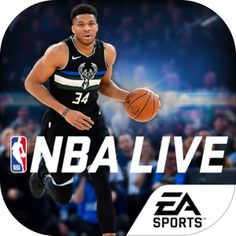 an image of a basketball player with the words nba live on it's screen