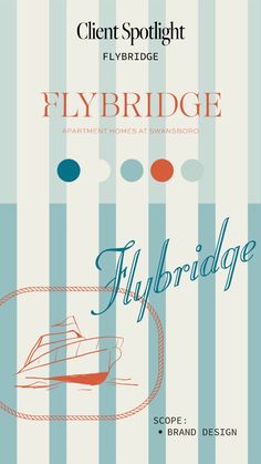 an advertisement for the flybridgee flying bridge