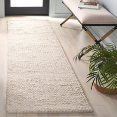 Light Beige No Pattern Handwoven 8'-0" X 10'-0" Rectangle Ebern Designs Rug Size: Runner 2'3" x 8' | Light Beige 2'3" x 8' Area Rug - Ebern Designs Jaydin Natura Hand Woven 70% Wool, 20% Viscose, 10% Cotton Rug | Wayfair Kitchen Runner Rug Ideas, Runner Rug Ideas, Long Kitchen, Kitchen Runner Rug, Kitchen Runner, Rug Ideas, Cotton Rug, Light Beige, Ebern Designs