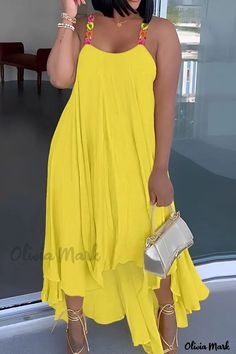 Color: Yellow-2, Size: XL Lace Bandage Dress, Elegante Y Chic, Sukienki Plus Size, Temu App, Afrikaanse Mode, High Low Maxi Dress, Dress Sleeve Styles, Loose Pullover, Halter Maxi