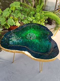 a table that has been made to look like it is in the middle of a garden