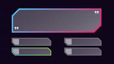 a set of three different colored rectangles on a black background