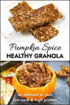 pumpkin spice healthy granola with no oats or nuts low carb & high protein