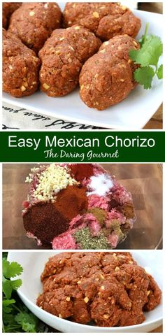 mexican chorizo meatballs on a white plate with cilantro and parsley