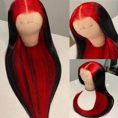 PRICES MAY VARY. 13*4 Highlight Ombre Red Lace Front Human Hair Wigs ,very soft,no shed.no tangle.always pursues for the highest quality.There is a beautiful box, suitable as a gift for your family, loved ones and friends.Fashion,personality, elegance, is every woman's choice. Cap Size:Medium Size Default(22-22.5),Easy to Wear: Glueless lace wig with combs and adjustable strap. Pre-plucked, baby hair around the perimeter to give you natural looking, the 13x4 Highlight Ombre Red human hair wig can be part any way and style like your own hair. Color:This wig is Made according to the color of the picture ,Medium Brown Lace,We have been through strict color contrast and production, different monitors and different lighting may have slight color differences, this is normal. Note: Wigs are compl Remy Wigs, Long Human Hair Wigs, Short Human Hair Wigs, Red Wigs, Straight Lace Front Wigs, Red Ombre, Hair Color Highlights