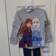 Disney Sister Frozen Girl Matching Set Size 8 And 3t Nwt Frozen Outfits, Disney Toddler, Toddler Girl Outfit, Cute Leggings, Frozen Disney, Frozen Elsa, Cotton Leggings, Tutu Skirt