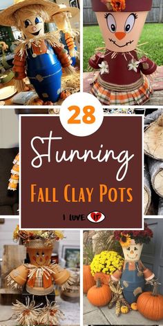 fall clay pots Clay Pot Scarecrow, Thanksgiving Decorations Table Setting, Diy Terra Cotta Pots, Pumpkin Planter, Dollar Tree Fall, Fall Kitchen Decor