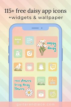 free colorful daisy app icons for iphone, android & ipad App Icon Aesthetic, Oopsy Daisy, Google Calendar, Free Summer, Phone Background, Open App, Phone Apps, Rain Shower, Fun Summer