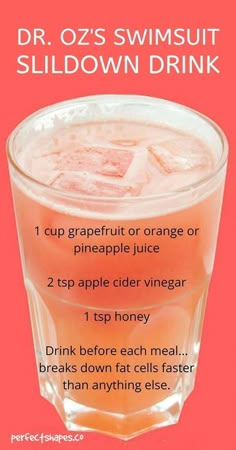 Slim Down Drink, Honey Drink, Baking Soda Beauty Uses, Resep Diet, Smoothie Detox, Jillian Michaels, Diet Drinks, Vegan Smoothies, Diet Vegetarian