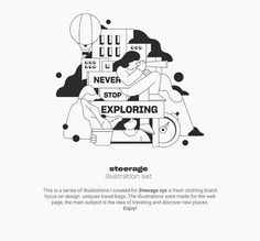 a black and white poster with the words stop exploring