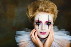 harlequin makeup - Google Search Harlequin Makeup, Extreme Make-up, Carnaval Make-up, Fete Emo, Circus Makeup, Mime Makeup, Make Carnaval, Dark Circus, Halloween Makeup Inspiration