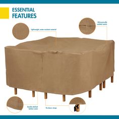 an image of a table and chair cover with instructions on how to set up it