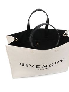 logo shopper tote from GIVENCHY featuring white, logo print to the front, circular top handles and open top.Width 14,57 in / 37 cmHeight 10,63 in / 27 cmDepth 5,12 in / 13 cmHandle 4,72 in / 12 cmStrap 14,96 in / 38 cm Givenchy Logo, Givenchy Bag, Givenchy Paris, Givenchy Women, Canvas Shopping Bag, Trendy Tote, Neutral Beige, Leather Cap, Shopper Tote