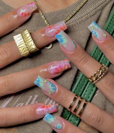 Nail Sunny, Classy Acrylic Nails, Square Acrylic Nails, Fire Nails, Dream Nails, Funky Nails, Pretty Acrylic Nails