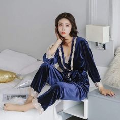 Cheap Green Winter Sleepwear, Cheap Winter Sleepwear For Lounging, Beautiful Winter Pajamas, Night Suits For Women Pajama Set Winter, Velvet Sleepwear, Velvet Pajamas, Spring Pajamas, Pijamas Women, Winter Sleepwear