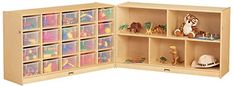 Jonti-Craft 04230JC 20 Cubbie-Tray Fold-n-Lock with Clear Trays ** Check out the image by visiting the link-affiliate link. Kids Storage Bench, Daycare Furniture, Cubby Bins, Clear Bins, Church Furniture, Classroom Storage, Wood Storage Cabinets, New Classroom, Play Space