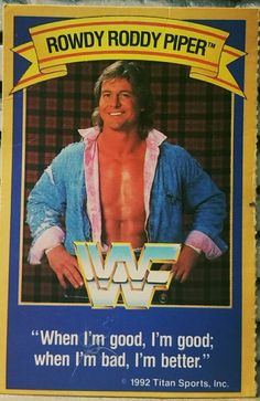 a card from the wwf wrestling program with an image of wrestler randy piper on it