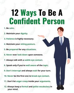 Confident Person, Job Advice, Info Graphics, Productive Habits, Positive Quotes For Life Motivation, Self Confidence Tips, Confidence Tips, Story Board