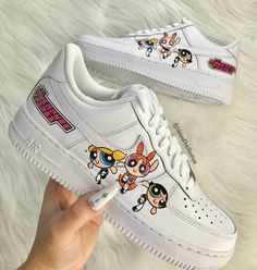 Custom Nike Air Force 1s With The Powerpuff Girls Design Women's White Custom Sneakers Women's Custom Kicks Nike Air Force 1s - available in men's and kids sizes as well. (As pictured in listing photos.) Design is not a sticker and not painted, design is permanent and waterproof, Shipping : Shoes are made to order, time to create this special item just for you is around 1-2 weeks. After shipping your package will arrive in 2-4 business days for US orders 5-14 business days for International orde Powerpuff Kızları, Celana Jogger Wanita, Custom Shoes Diy, Nike Shoes Air Force, White Nike Shoes, Custom Kicks, Jordan Shoes Girls, Custom Nike Shoes, All Nike Shoes