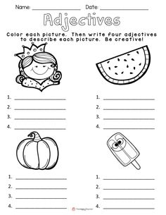 worksheet with pictures and words to help students learn how to write the word