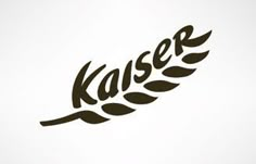 the word kaiser is written in black on a white background with an image of a wheat