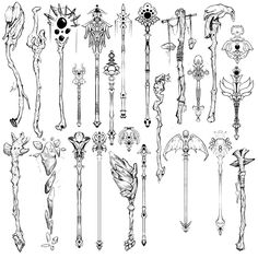 Staff Drawing Reference, Magic Staff Wizards, Magic Staff Ideas, Magical Reference, Tatoo Crown, Staff Tattoo, Staff Ideas