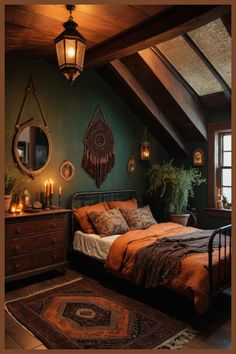 a bed room with a neatly made bed next to a window and a rug on the floor