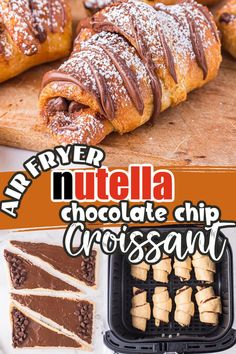 an advertisement for nutella chocolate chip croissants