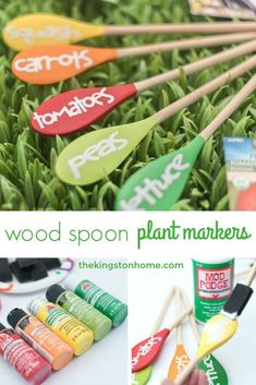 This post first appeared over at The Crazy Craft Lady where I’m a contributorWith some inexpensive spoons and acrylic paint you can create Spoon Garden Markers, Garden Markers Diy, Diy Marker, Diy Outdoor Decor, Plant Markers, Wood Spoon, Olive Garden