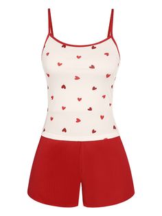 30-70% OFF✓ Fast Shipping��✓Shop the Retro Stage: Red 1930s Heart Pajama Set for a charming vintage look! Comfortable, stylish, and perfect for cozy nights. Embrace retro elegance today! Bimbocore Pajamas, 80s Pjs, 2000s Pjs, Red Pyjamas, Pajamas Aesthetic, Retro Stage, Red Pajamas, Cute Pjs, Womens Pyjama Sets