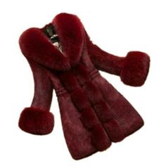 Women's Winter Faux Rabbit Fur Fox Fur Collar Coats Overcoat Warm Fashion Jacket   Colors:Dark Green,Black,Wine Red,White Size:S-4XL Material:Faux Fur   Note As different computers display colors differently, the color of the actual item may vary slightly from the above images.We can not guarantee 100% the customers can fit because of the individual size.We appreciate your understanding Dear customer, welcome to my store, if you have any questions during the shopping process, please feel free to Fur Collar Coat, Outwear Coat, Collared Coat, Rabbit Fur, Mode Vintage, Dream Clothes, Fox Fur, Fur Collar, Fur Collars