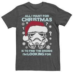 Men's Star Wars Storm Trooper Droids Christmas Tee Blue Christmas Shirt, Embroidery Shirt Designs, Luke Skywalker Darth Vader, Christmas Shirt Designs, Christmas Star Wars, Nightmare Before Christmas Shirt, Trending T Shirt Designs, Christmas At Disney, Ugly Christmas Sweater Ideas