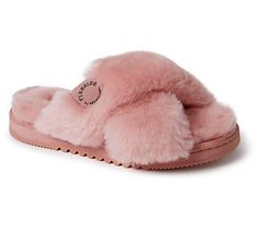 Does it get any cozier than this? From the Fireside collection, these super-soft slide slippers are crafted in luxurious sheepskin and lined in fluffy shearling. From Dearfoams. Fun Slippers, Christmas Presents For Her, Shearling Slippers, New Castle, Side Stitch, Slide Slippers, Free Shoes, Womens Slides, Newcastle