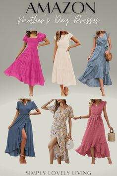 Mother's Day Dresses from Amazon | Blue dresses for boy moms | Pink Dresses for Girl Moms | Floral Dresses | Spring Dresses | Day Dresses Dresses From Amazon, Girls Pink Dress, Dresses Spring, Pink Dresses, Spring Floral Dress, Project Design, Floral Dresses