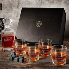 Stanford 7 pc Engraved Luxury Crystal Decanter Set Christmas Presents For Your Boss, Rocks Glasses Whiskey, Personalized Whiskey Decanter, Home Wet Bar, Whiskey Decanter Set, Whiskey Lover Gifts, Whiskey Stones, Large Gift Boxes, Personalized Whiskey