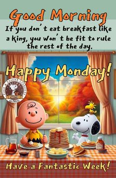 Good Morning Happy Monday, Good Morning Happy, Happy Monday, Bon Appetit, Getting Old, Charlie Brown, Good Morning, Hello Kitty, Snoopy