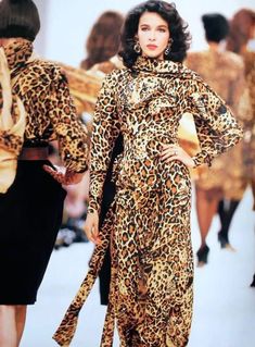 For Sale on 1stdibs - Yves Saint Laurent Leopard Silk Gown F/W 1982/83 Collection Fr. size 42 - US 8 100% Silk High Slit on Right Side and Bow. Attached Scarf. Zipper on Shoulder, The 80s Fashion, Ysl Saint Laurent, American Hairstyles, Leopard Scarf, Fashion Idol, Vintage Ysl, Scarf Dress, 1980s Fashion, Silk Gown