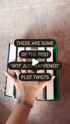 someone is holding a book with the words, these are some of the best wft - just happened plot twists