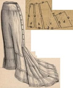 an old fashion sewing pattern for a skirt